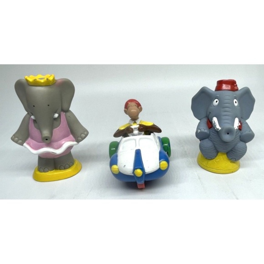 Babar The Elephant‎ Arbys Kids Meal Toys L de Brunhoff LOT of 3 Vintage 1990s